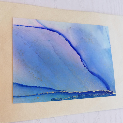 アルコールインクアート インテリア アート ブルー 青 絵 その他アート