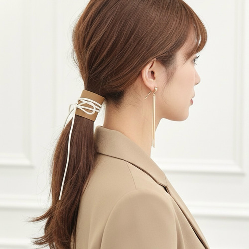 ❤700 本革 編み込み ヘアゴム レザー ヘアアクセサリー レザー
