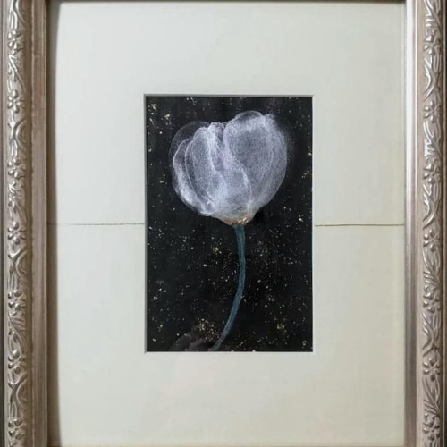 一輪の花』 アルコールインクアート インテリア フラワー アート 花 絵