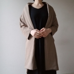 <全14色ふわふわ軽くて柔らかい肌触り❤️ >Double gauze   long cardigan  利休色 8枚目の画像