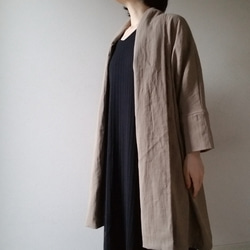 <全14色ふわふわ軽くて柔らかい肌触り❤️ >Double gauze   long cardigan  利休色 7枚目の画像