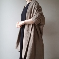 <全14色ふわふわ軽くて柔らかい肌触り❤️ >Double gauze   long cardigan  利休色 2枚目の画像