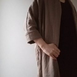 <全14色ふわふわ軽くて柔らかい肌触り❤️ >Double gauze   long cardigan  利休色 9枚目の画像