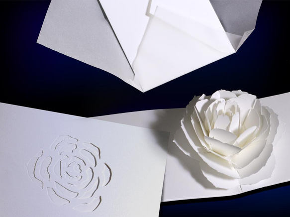 Blooming flower pop-up message card<Rose> 第4張的照片