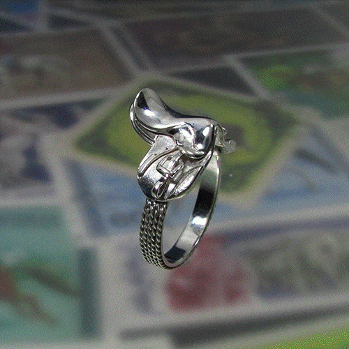 乗馬用鞍*ブリティッシュサドルリング（950シルバー 118RGS  C12 )