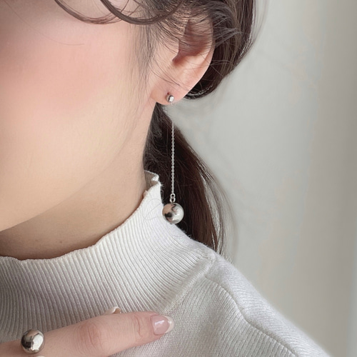 復刻！】サージカルステンレス | ボールロングピアスイヤリング