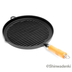 岩鑄 南部鐵器 烤盤 24.5cm 附木柄 IH對應 日本製 第10張的照片