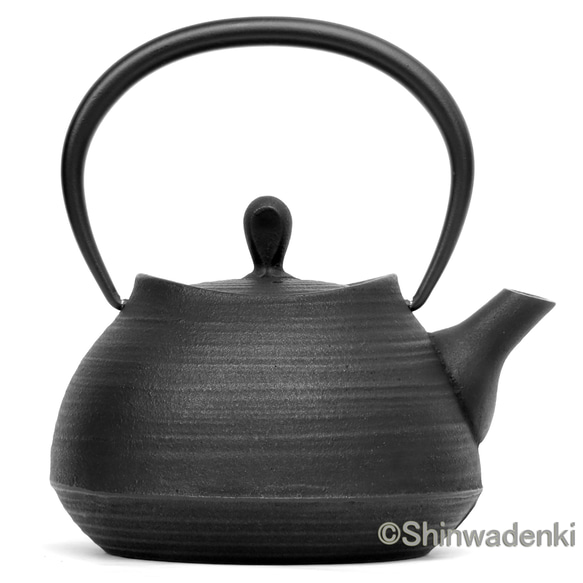 壱鑄堂 南部鐵器 茶壺 刷痕0.6L 黑色 日本製 第1張的照片
