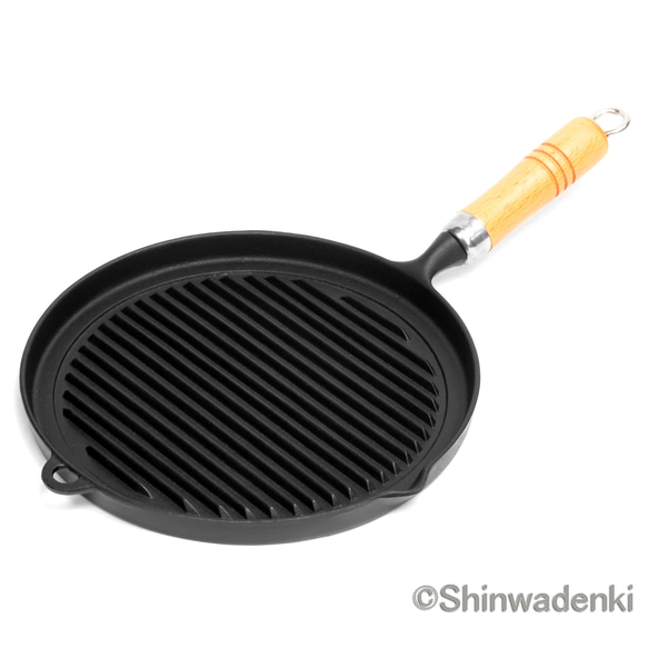 岩鑄 南部鐵器 烤盤 24.5cm 附木柄 IH對應 日本製 第1張的照片