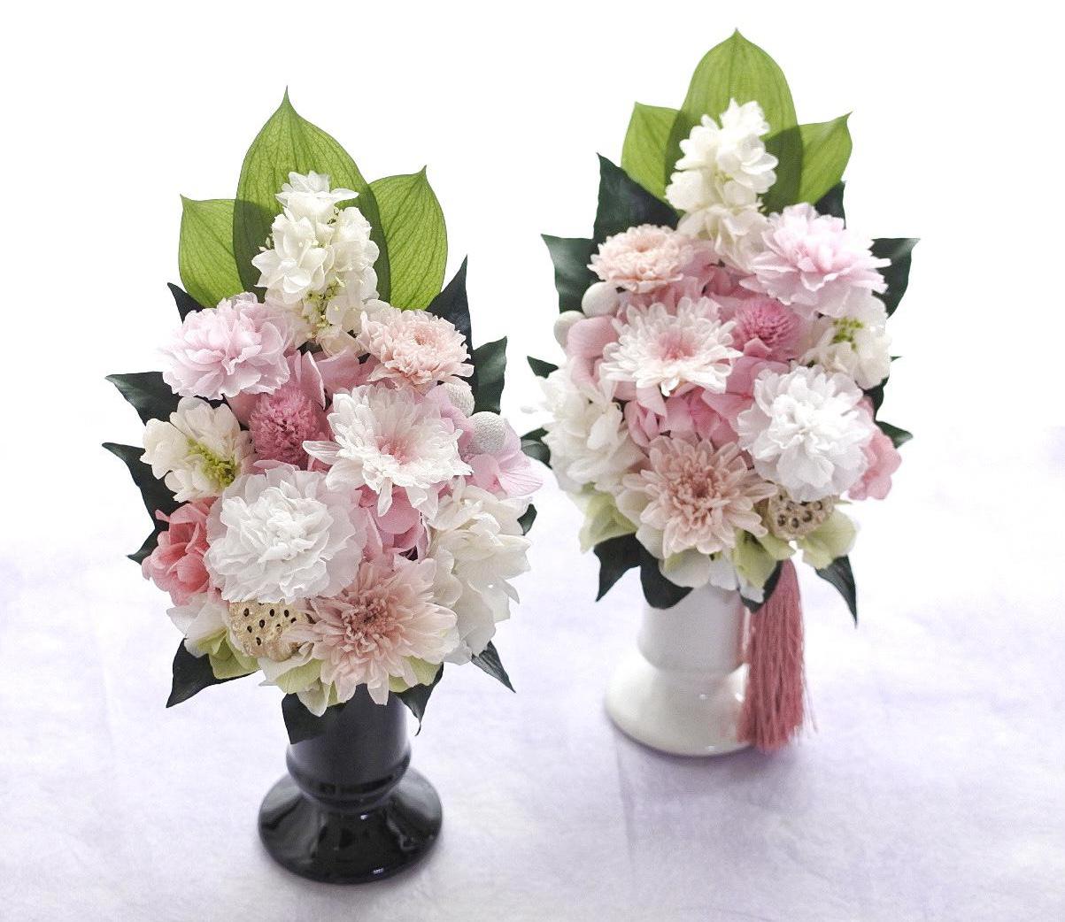 華・HANA》仏花◇花器の色を選べます♢﻿お供え花・プリザーブド
