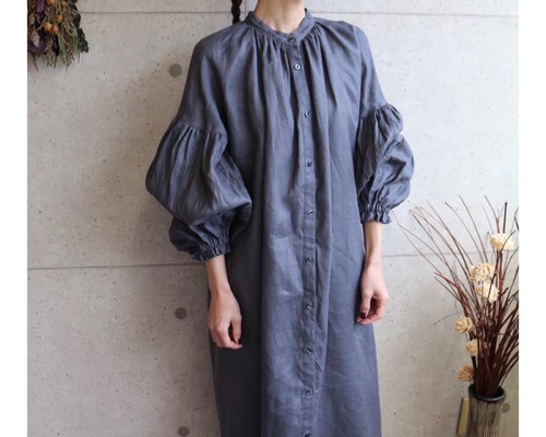 *Zimmermann*リネン フラワーシャツワンピース ボリューム袖 7cd585759e23f0a7b0fd721adfdc95