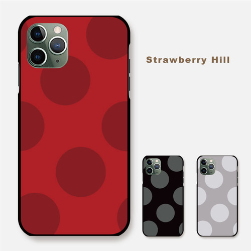 大人可愛い ドット柄 赤 北欧 スマホケース 樹脂 スマホカバー