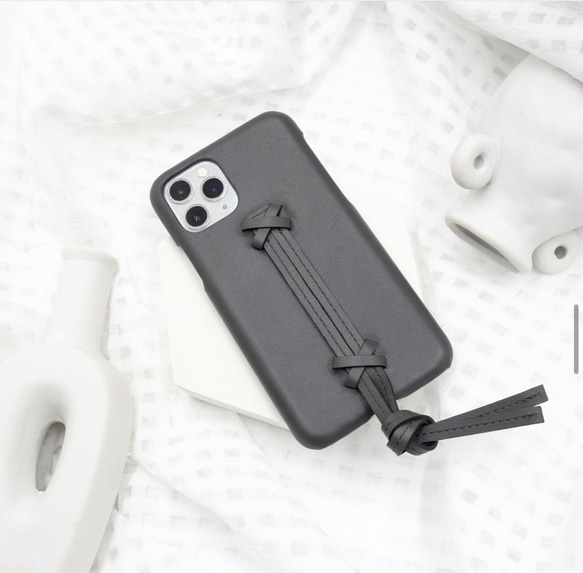 本革 ハンド付き☆イニシャルが入れられるレザーIPHONEケース ハンド付き☆イニシャルが入れられるレザーIPHONEケース (iPhone