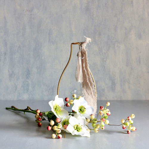 アーティフィシャルフラワー ホワイトローズ 薔薇 アレンジ 花瓶付き