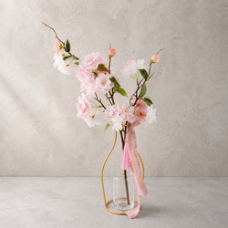 ふんわりサクラ】｜アーティフィシャルフラワー 花瓶アレンジ| 春