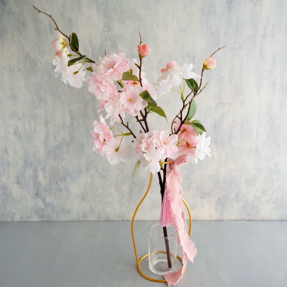 リニューアル✨【ふんわりサクラ】｜アーティフィシャルフラワー 花瓶アレンジ| 春｜ギフト・インテリア雑貨 1枚目の画像