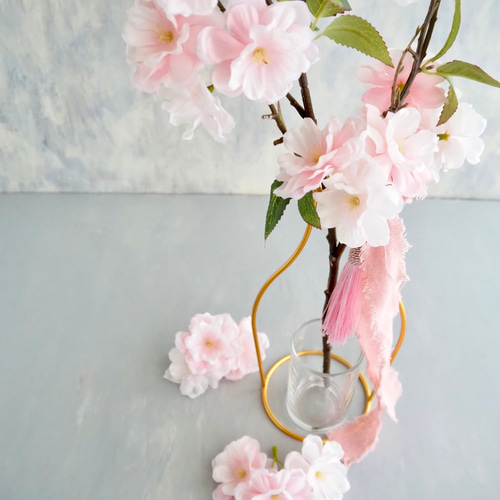 ふんわりサクラ】｜アーティフィシャルフラワー 花瓶アレンジ| 春