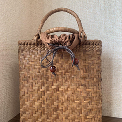 山葡萄 山葡萄かごバッグ 手作り 山葡萄籠バッグ 網代編み 縦長