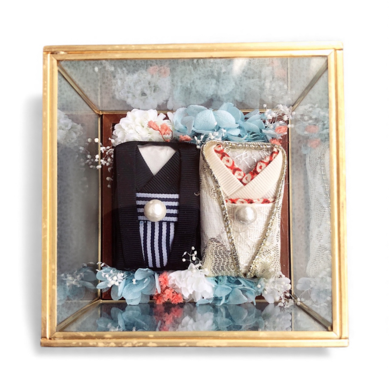 ＊受注製作＊和装リングピロー 〜紫陽花〜/プリザーブドフラワー/ウェディング/前撮り/和装婚/白無垢/袴