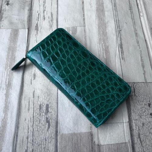 クロコダイル 財布 グリーン No4025 シャイニングクロコ メンズ