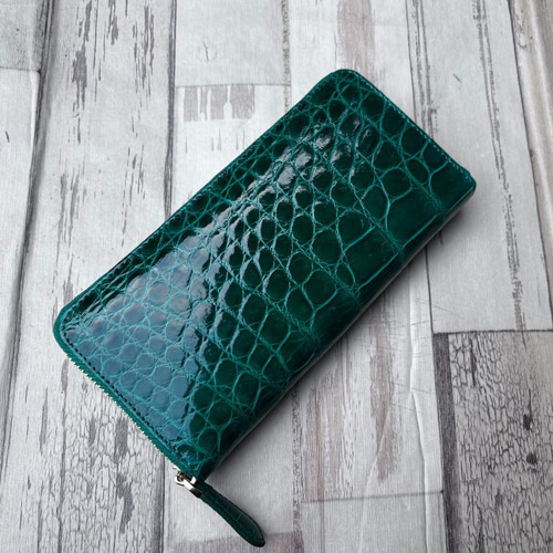 クロコダイル 財布 グリーン No4020 シャイニングクロコ メンズ