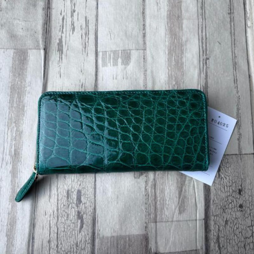 クロコダイル 財布 グリーン No4025 シャイニングクロコ メンズ