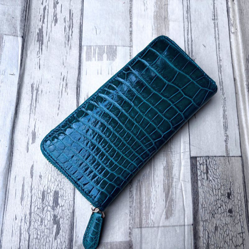 クロコダイル 財布 グリーン No4021 シャイニングクロコ メンズ