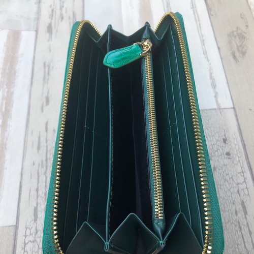 Cotoクロコダイル財布 池田工芸】《 80周年記念クロコ 》 強く美しい「王者の緑