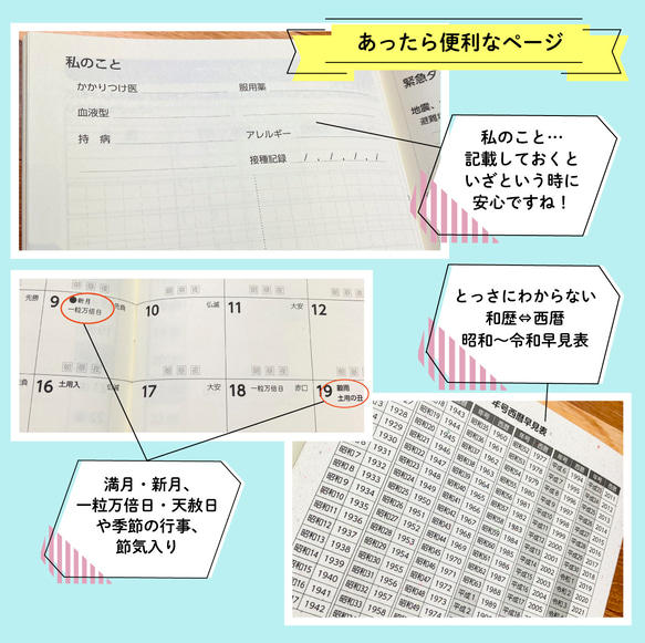 ★再販★こだわりカバー【ウィリアムモリス柄】付☆彡2024年わすれんノート（スケジュール帳） 16枚目の画像