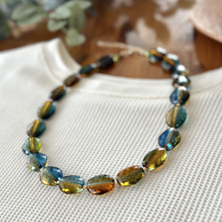 再販2025【Necklace Green forest】森林色のネックレス 夏　特集掲載 6枚目の画像