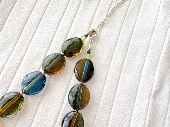 再販2025【Necklace Green forest】森林色のネックレス 夏　特集掲載 3枚目の画像