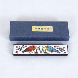 古代の彩り・泥七宝 ペーパーウェイト 「青い鳥と赤い鳥」 6枚目の画像