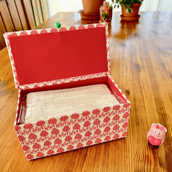 [Small pretty bird Mask Box : Red 紅 ]  Cartonnage  Box 第3張的照片