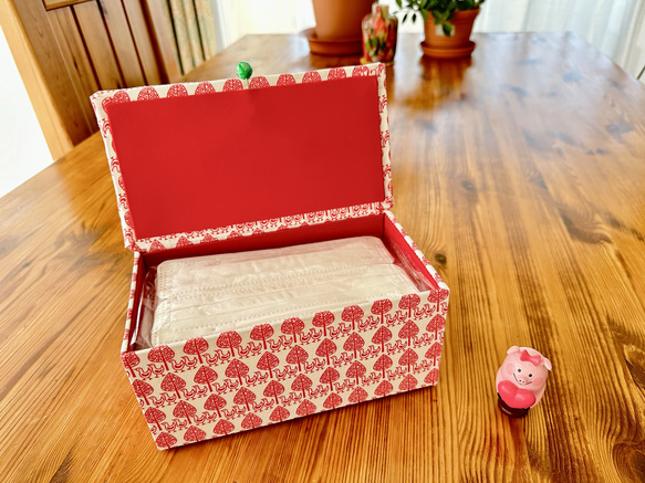 [Small pretty bird Mask Box : Red 紅 ]  Cartonnage  Box 第3張的照片