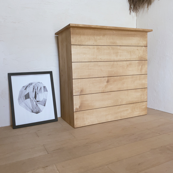 252.カウンター　板張り風　おしゃれ　木製　ナチュラル ５　奥行き３３ ワトコオイル お気軽にご相談ください