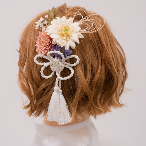 ヘッドパーツ•髪飾り〜ドライフラワー　前撮りなどに♡ ショートヘアーやベリーショートの花嫁様に】ドライフラワー風ヘッド