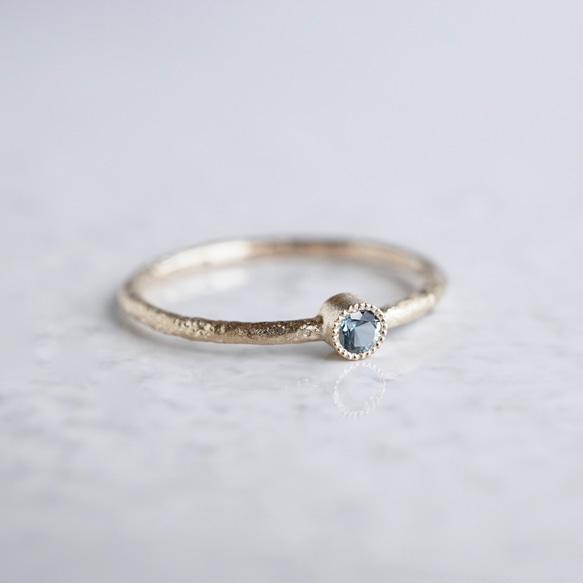 Aquamarine birthstone ring [R050K18/K10AQ] 1枚目の画像