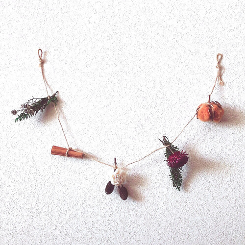 木の実ガーランド ドライフラワー