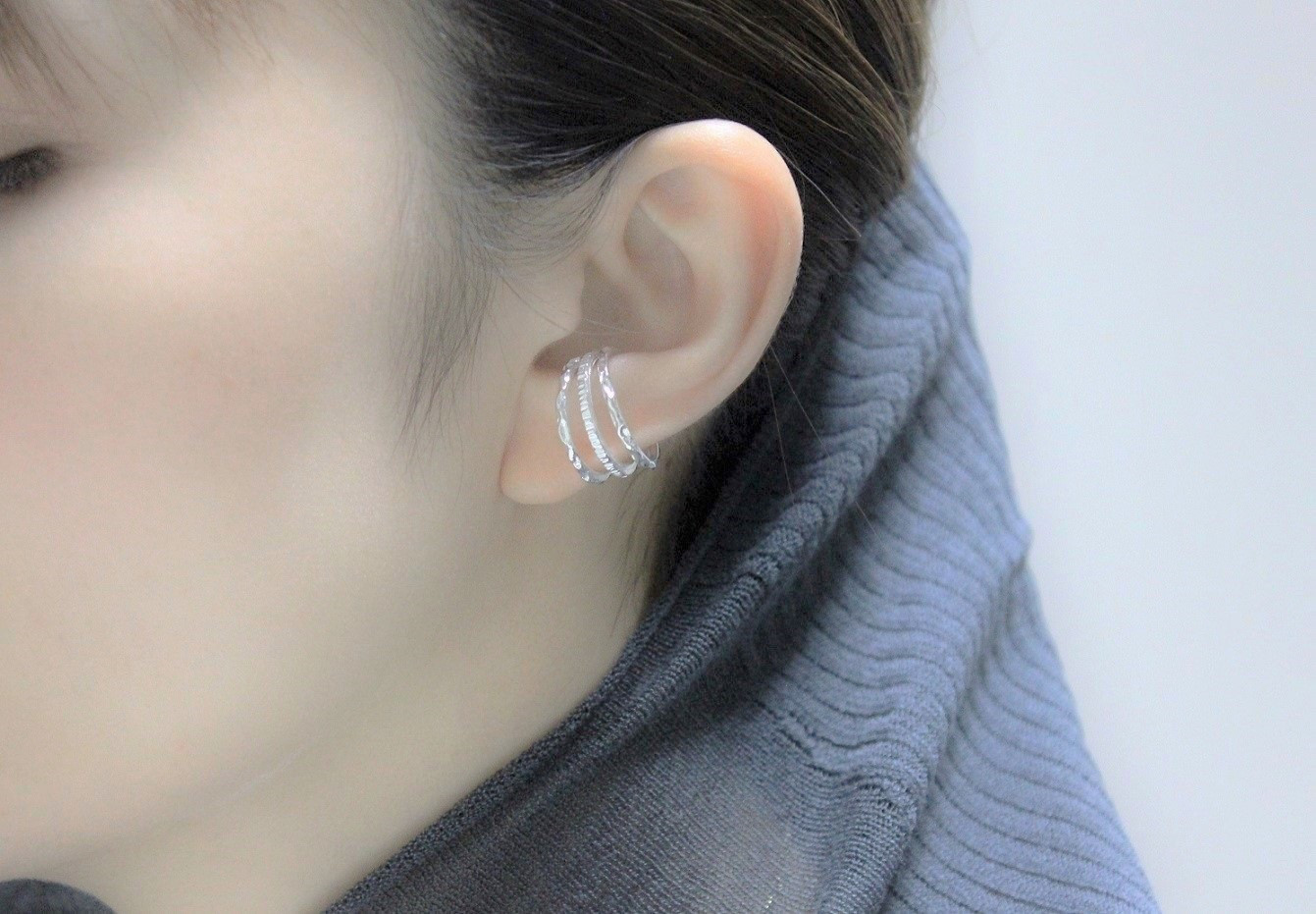 Wave＆light3連イヤーカフsilver925[鏡面]