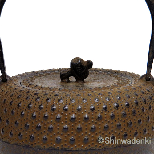 清末・清茂作 南部鉄器 鉄瓶 18型小槌亀甲1.5L 侘び寂び仕上