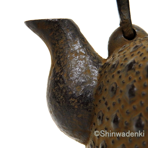 清末・清茂作 南部鉄器 鉄瓶 18型小槌亀甲1.5L 侘び寂び仕上