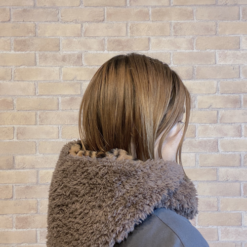 大人】リバーシブルで使えるプードルファーのフードネックウォーマー