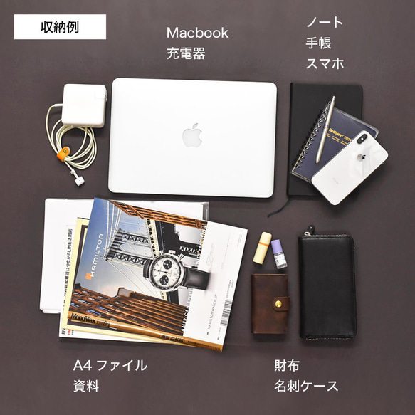 B4サイズ ビジネスリュック PC収納 A4 通勤 防水 耐水 ブランデー Brandy HAB013 11枚目の画像