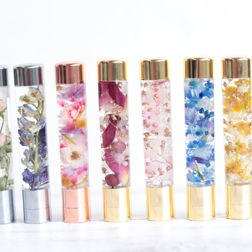 固まるハーバリウム印鑑（シャチハタ・シルバー&リトルローズ）無料