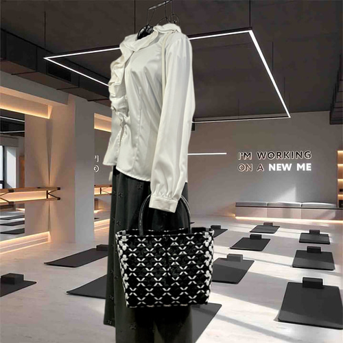 ppバンドの プラバッグ ～Mサイズ～ 水に強いかごバッグ モノトーン