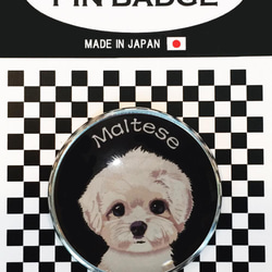 ピンバッジ マルチーズ ピンバッチ ピンズ犬 ケース付き 2枚目の画像