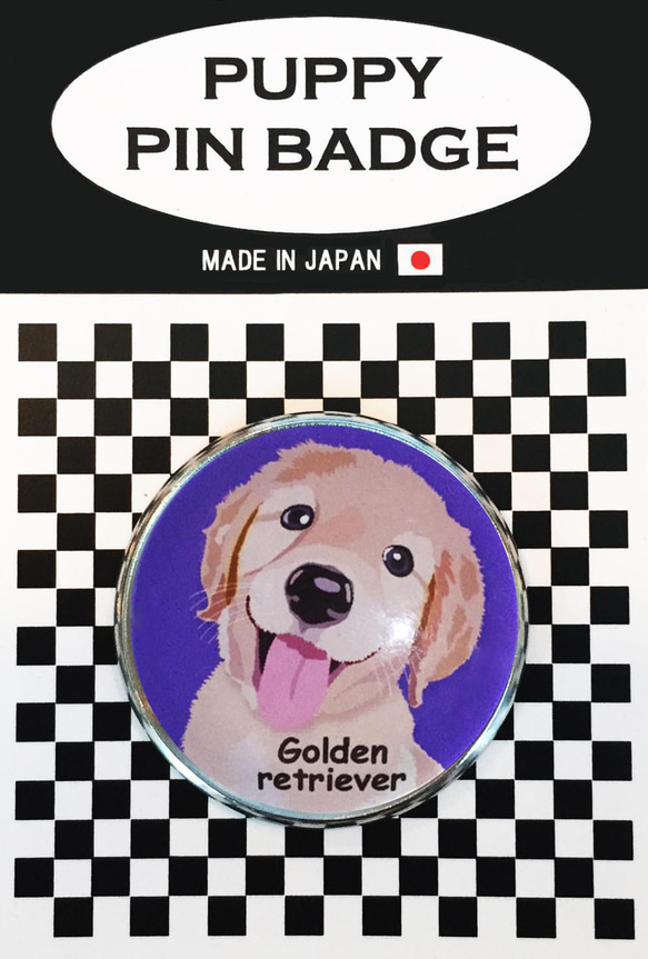 ピンバッジ ゴールデンレトリバー ピンバッチ ピンズ犬 ケース付き 2枚目の画像