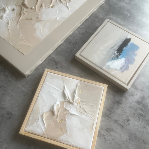 現代アート 19×19㎝ フレーム付き モダン アートパネル インテリア