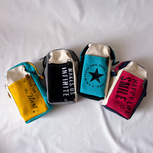 国産帆布のタウンユースなチョークバッグ①　ベルトポーチ　スマホショルダー 1枚目の画像