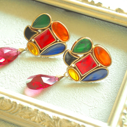 ゴールドとブルーのシャネルヴィンテージボタンのリング（K16GP） 指輪